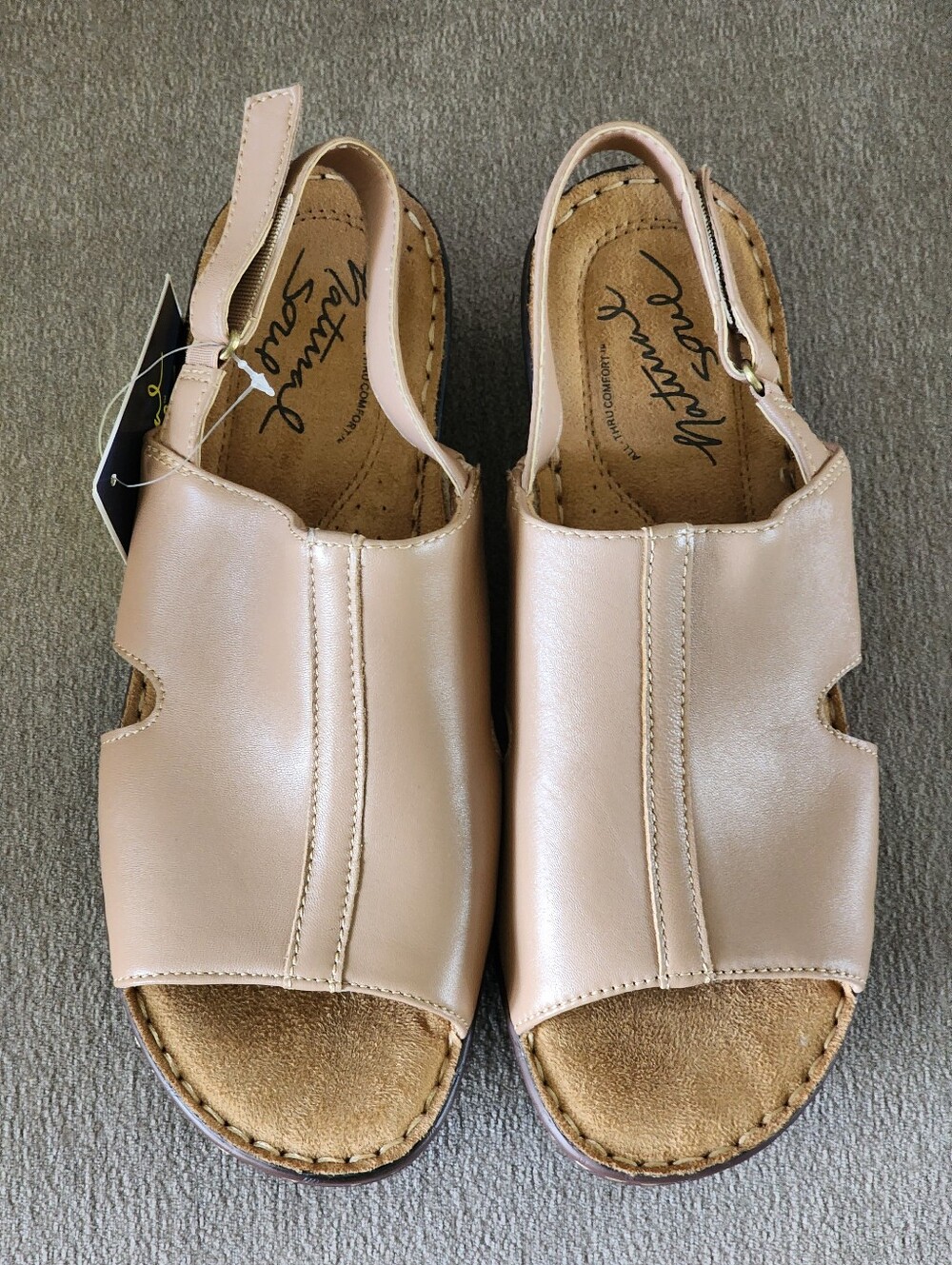 New Naturalizer Natural Soul Women's Beige Tan Slingback Sandals Size 10 Medium